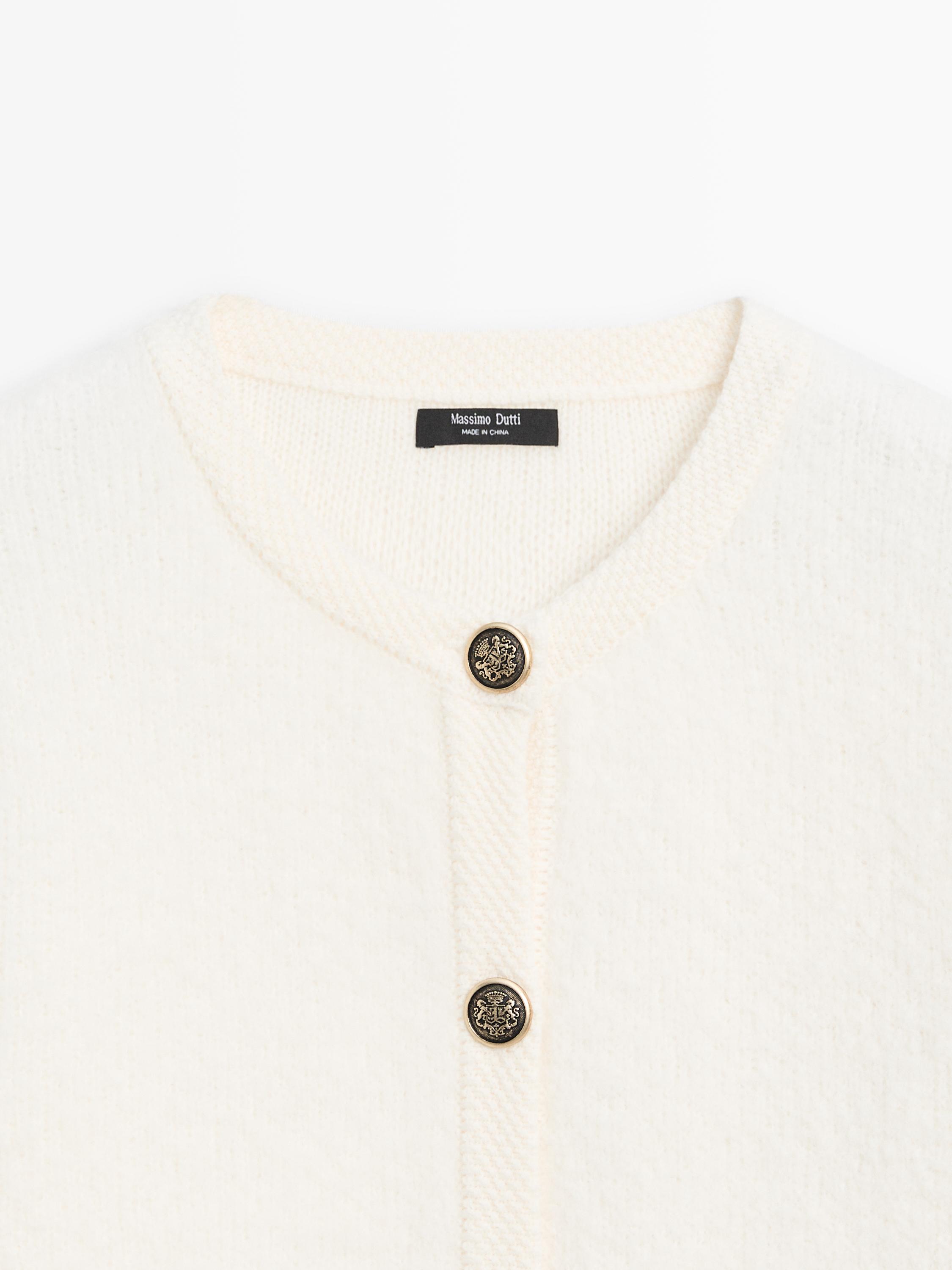 Short knit cardigan with gold button details